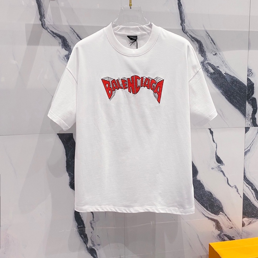 Balenciaga White Graphic T-Shirt for Men